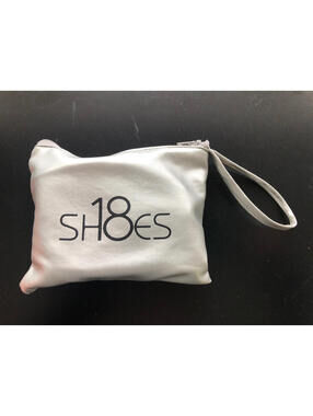 Shoes 18 Womens 7/8 Silver Foldable Portable Ballet Flat Pouch Rubber Heel